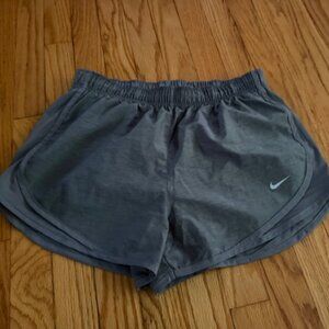NIKE womens gray dri fit shorts,M